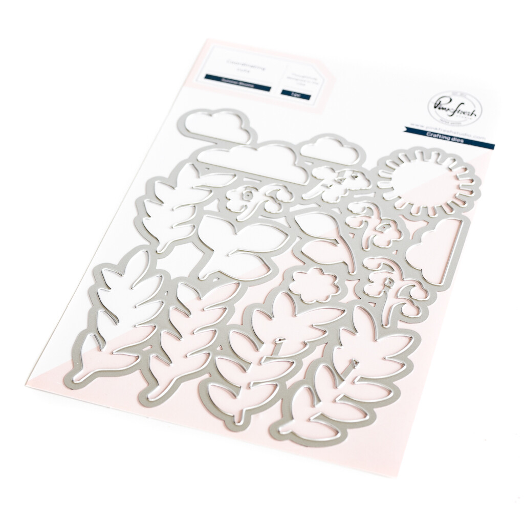 PinkFresh Studio - Bundle - Summer Blooms - Stencil &amp; Die Set  154422 &amp;154522