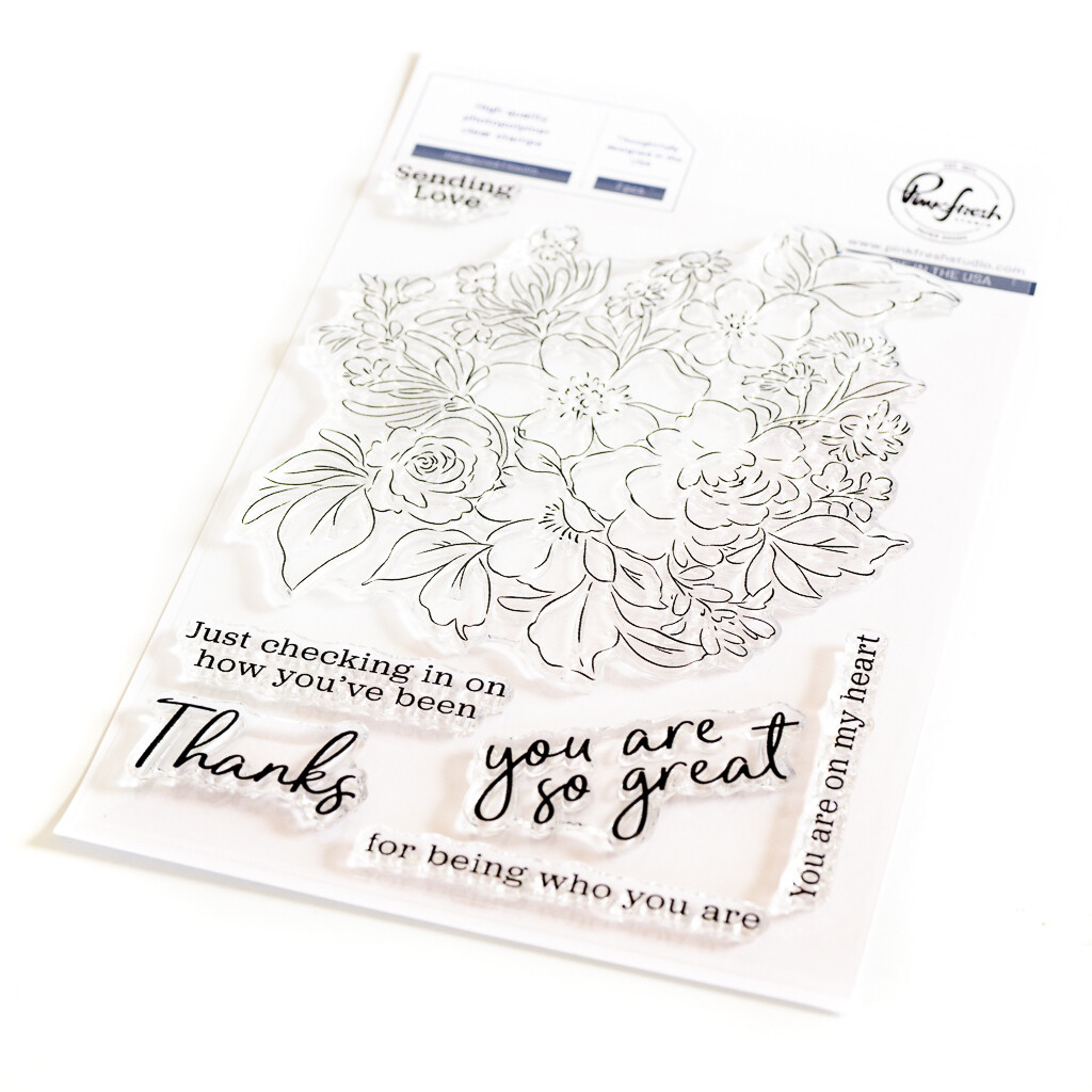 PinkFresh Studio - Bundle - Handpicked Flowers - Stamp, Stencil &amp; Die Set - 152822, 152922 &amp; 153022