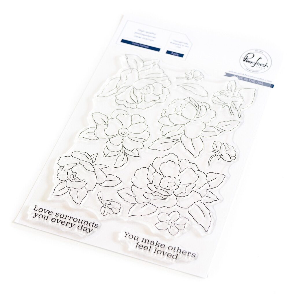 PinkFresh Studio - Peony Fantasy  - Clear Stamp - 4" x 6" - 153522