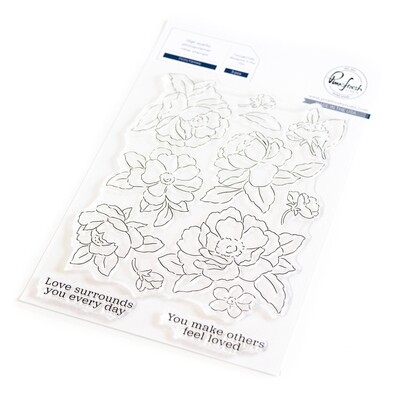 PinkFresh Studio - Peony Fantasy  - Clear Stamp - 4" x 6" - 153522