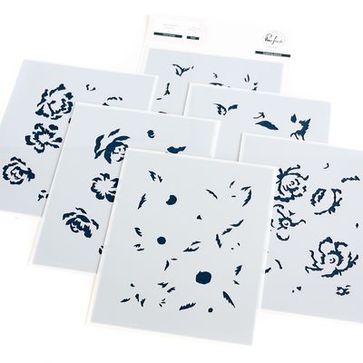 PinkFresh Studio - Bundle - Peony Fantasy - Stamp, Stencil, Die &amp; Hot Foil Plate - 153522, 153622, 153722 &amp; 153822