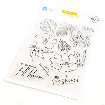 PinkFresh Studio - Bundle - Sunshine On My Mind - Stamp, Stencil &amp; Die Set - 157323, 157423 &amp; 157523