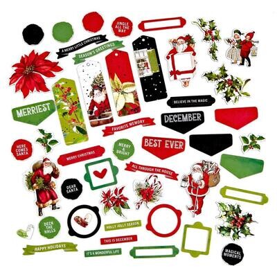49 &amp; Market - Christmas Spectacular Collection - Chipboard Set - CS23-24425 - 54 pcs
