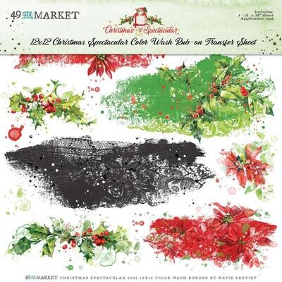 49 &amp; Market - Christmas Spectacular Collection - 12" x 12" - Rub On Transfers - CS23-24388