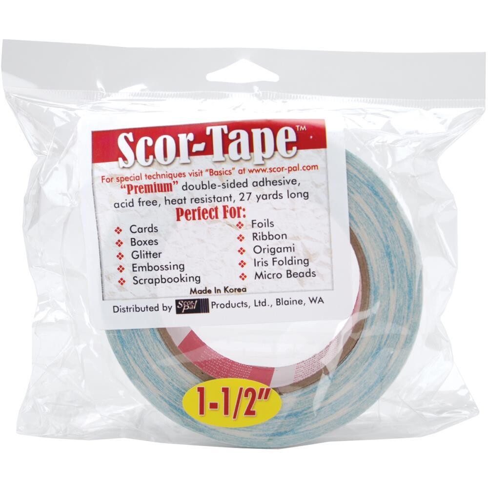 Scor-Pal - Double Sided Tape - 1.1/2" x 27yds (27mm x 24.6mtrs) - SP204