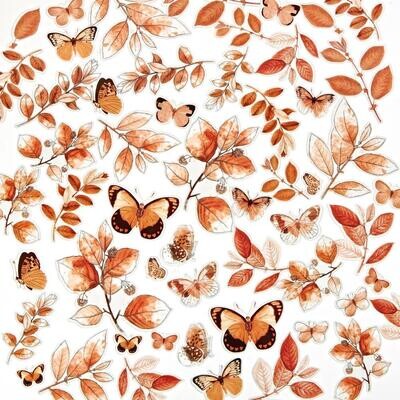 49 &amp; Market - Colour Swatch - Peach Collection - Acetate Leaves - CSP24968- 54 pcs