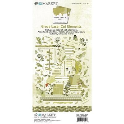 49 &amp; Market - Colour Swatch - Grove Collection - Laser Cut Outs - Elements - CSG25088 - 135 pcs
