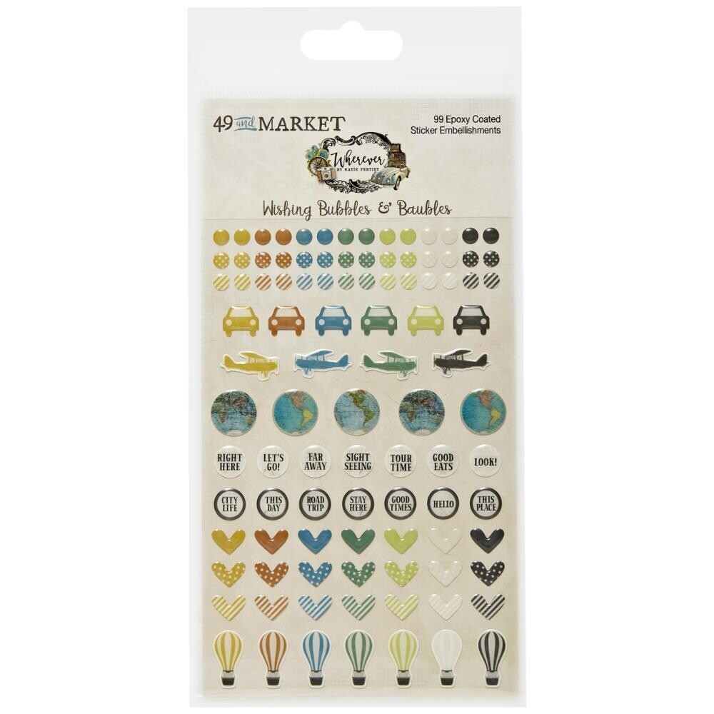 49 &amp; Market - Wherever Collection - Epoxy Stickers - Wishing Bubbles - WHE26184 - 99 pcs