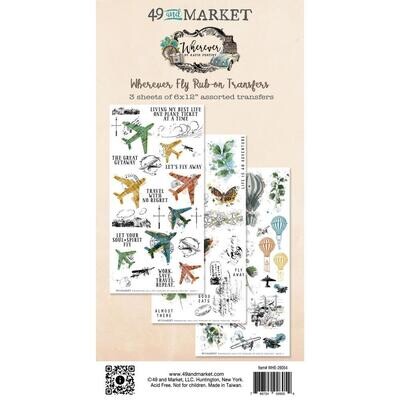 49 &amp; Market - Wherever Collection - Rub Ons - Fly - 6" x 12" - WHE26054 - 3 sheets