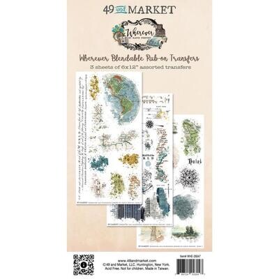 49 &amp; Market - Wherever Collection - Rub Ons - Blendable - 6" x 12" - WHE26047 - 3 sheets
