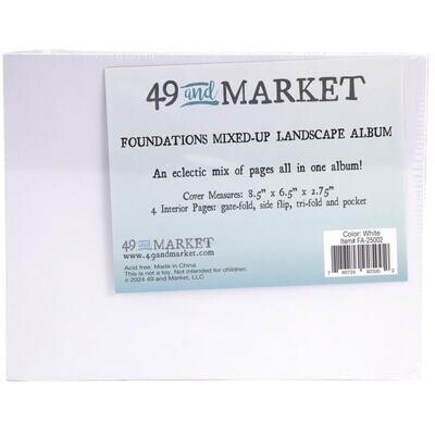 49 &amp; Market - Foundations Essential Binder - Landscape - White - Mixed Up - 8.5" x 6.5" x 2.75" - FA25002