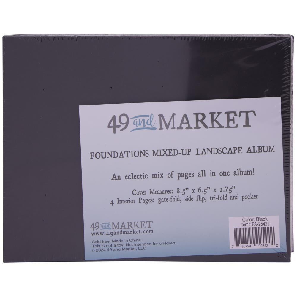 49 &amp; Market - Foundations Essential Binder - Landscape - Black - Mixed Up - 8.5" x 6.5" x 2.75" - FA25422