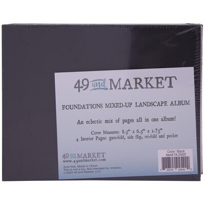 49 &amp; Market - Foundations Essential Binder - Landscape - Black - Mixed Up - 8.5" x 6.5" x 2.75" - FA25422