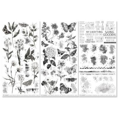 49 &amp; Market - Colour Swatch - Charcoal Collection - Rub Ons - 6" x 12" - CCS27457