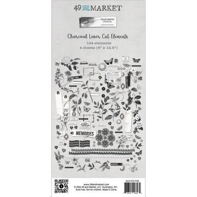 49 &amp; Market - Colour Swatch Collection - Charcoal - Laser Cut Outs - Elements - CCS27464