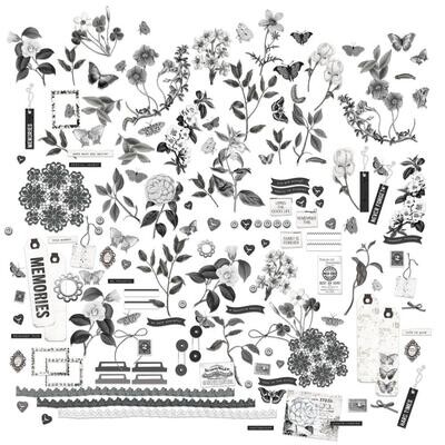 49 &amp; Market - Colour Swatch Collection - Charcoal - Mini Laser Cut Outs - CCS27471