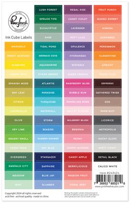 PinkFresh Studio - Ink Cube Labels - Set of Four Ink Labels - 243424 - 74 pcs