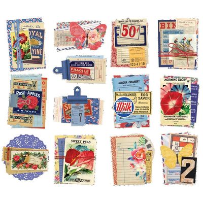 Simple Stories - Simple Vintage Linen Market Collection - Bits &amp; Pieces - Die Cuts -Layered Bits - SVLM22722- 13 pcs