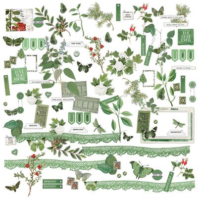 49 &amp; Market - Color Swatch - Willow Collection - Mini Laser Die Cuts - WCS27990 - 108 pcs
