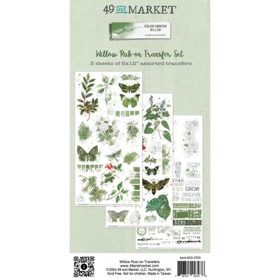 49 &amp; Market - Color Swatch - Willow Collection - Rub Ons - 6" x 12" - WCS27976 - 3 Sheets 