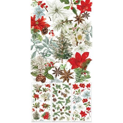 49 &amp; Market - Evergreen Season Collection - Rub Ons - Botanicals - 6" x 12" - ES28492