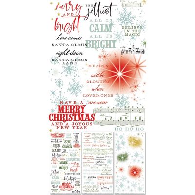49 &amp; Market - Evergreen Season Collection - Rub Ons - Sentiments - 6" x 12" - ES28478