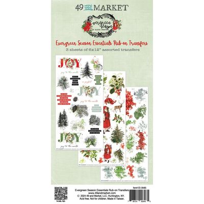 49 &amp; Market - Evergreen Season Collection - Rub Ons - Essentials - 6" x 12" - ES28485
