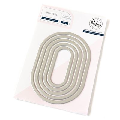 PinkFresh Studio - Here For You Collection - Nested Elongated Ovals - Press Plate - PF164ES - 5 pcs