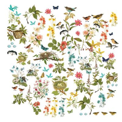 49 &amp; Market - Birdsong Collection - Laser Die Cuts - Wildflowers - BSK29529 - 80 pcs