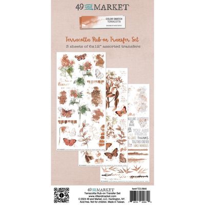 49 &amp; Market - Color Swatch - Terracotta Collection - Rub Ons - 6" x 12" - TCS29840 - 3 Sheets - 