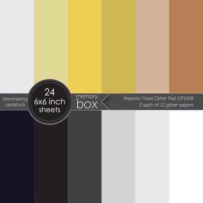Memory Box - Glitter Scrap Pad - Majestic Hues - 6" x 6"  - GP1008