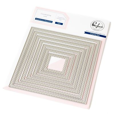 PinkFresh Studio - Essentials Collection - Die Set - Nested Squares - Diagonal Stitch - PF170ES - 7 pcs