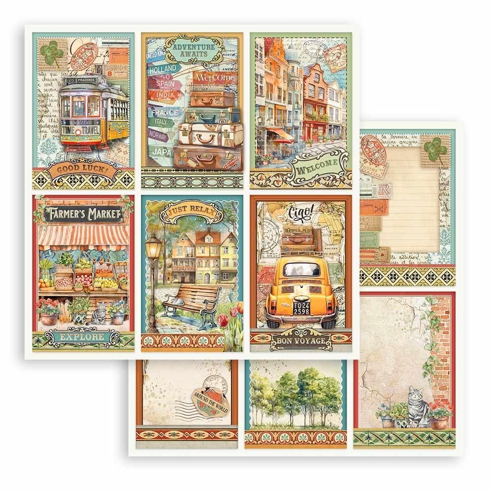 Stamperia - Art of Travelling Collection - 6 Cards - SBB1041 - Single Sheet