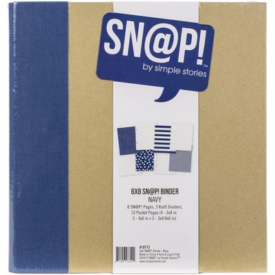 Simple Stories - Sn@p Binder - Navy - D Ring - 6" x 8" - 10773 -  12 sheets plus album