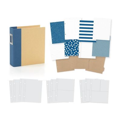Simple Stories - Sn@p Binder - Navy - D Ring - 6" x 8" - 10773 -  12 sheets plus album