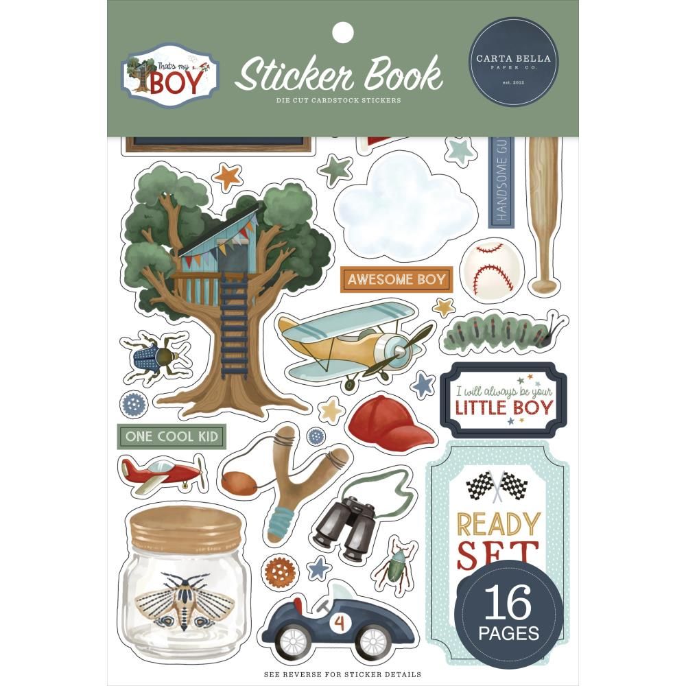 Carta Bella - That's My Boy Collection - Sticker Book - 6" x 8" - CBB419029 - 16 Sheets