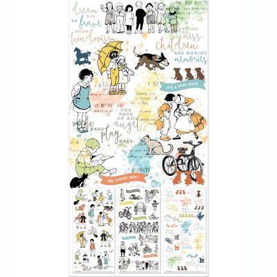 49 &amp; Market - Toddler Time Collection - Rub Ons - Essentials - TT30174- 6" x 12" - 3 sheets