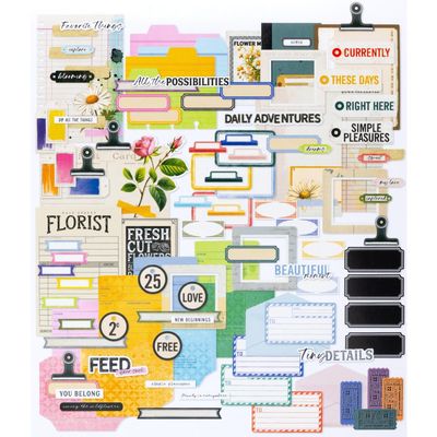 49 &amp; Market - The Flower Emporium Collection - Designed by Vicki Boutin - Journaling Die Cuts - VBF31287 - 112pcs