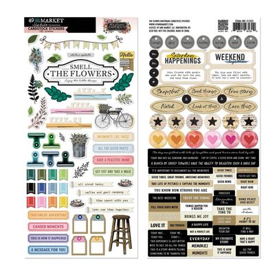 49 &amp; Market - The Flower Emporium Collection - Designed by Vicki Boutin - Cardstock Stickers - 6" x 12" - VBF31300 - 2 sheets