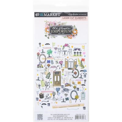 49 &amp; Market - The Flower Emporium Collection - Designed by Vicki Boutin - Laser Cut Outs - Elements - 6" x 12" - VBF31263 - 4 sheets - 138 pcs
