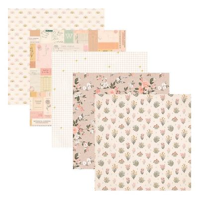Spellbinders Paper Arts - Rosie's Studio - 12 x 12 Paper Pack -Golden Afternoon - 168538 - 20 sheets