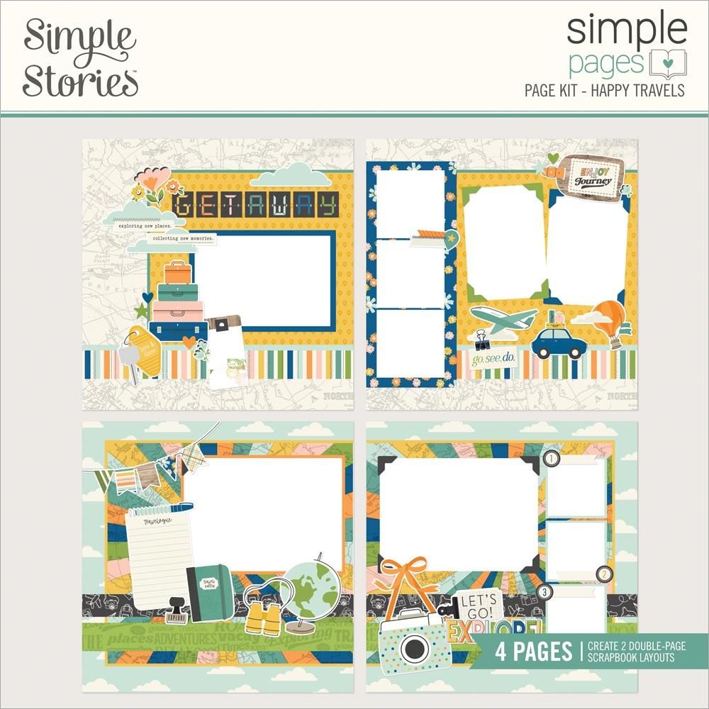 Simple Stories - Happy Travels Collection - Scrapbook Page Kit - 24428