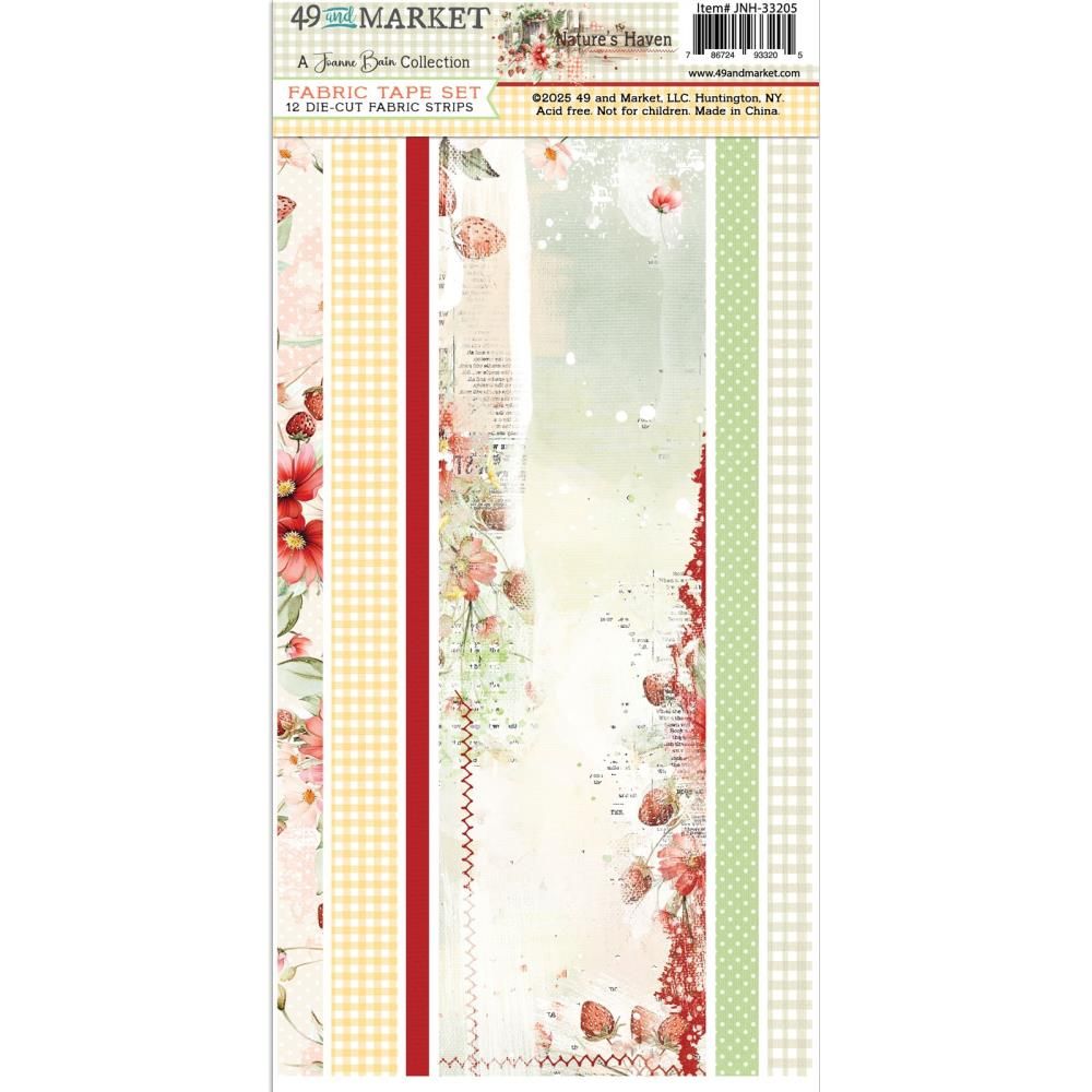49 &amp; Market - Nature's Haven Collection - Fabric Tape Set - JNH33205 - 12 Strips - 6" x 12"
