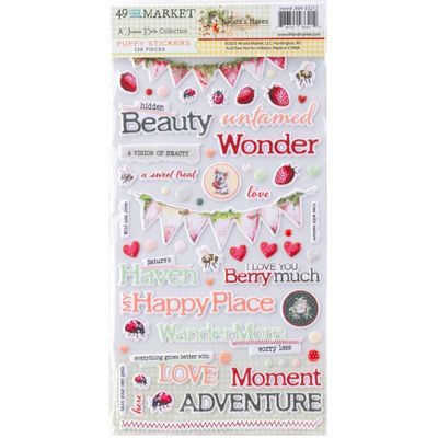49 &amp; Market - Nature's Haven Collection - Puffy Stickers - 6" x 12" - JNH33212 - 138 pcs