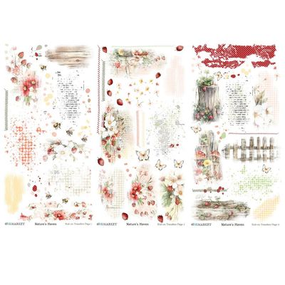 49 &amp; Market - Nature's Haven Collection - Rub Ons - 6" x 12" - JNH33168 - 3 Sheets