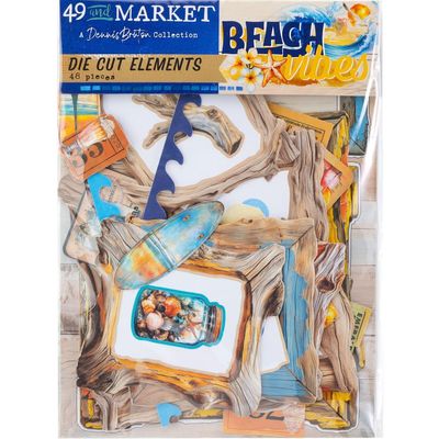 49 &amp; Market - Beach Vibes Collection - Elements - Die Cuts - DVB32178 - 48 Pcs