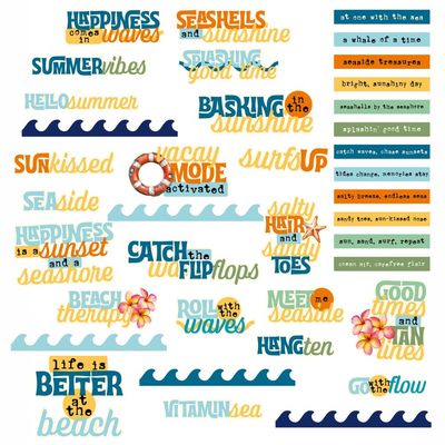 49 &amp; Market - Beach Vibes Collection - Chipboard Set - DBV32185 -39 pcs