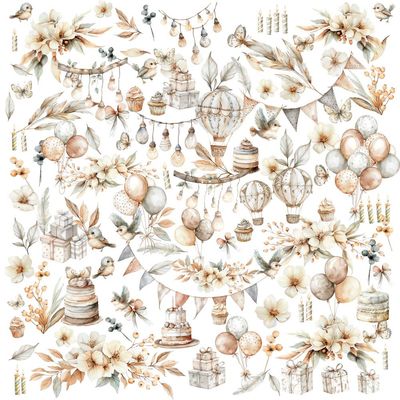 49 &amp; Market - Little Celebrations / Little Dreamer Collection - Laser Cut Outs - 6" x 12" - JLC31973 - 4 sheets - 126 pcs