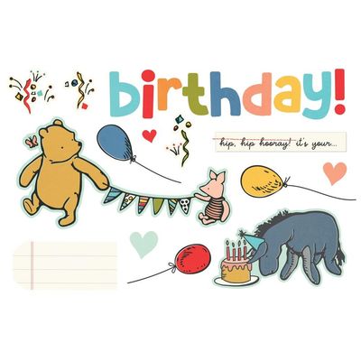 Simple Stories - Say Cheese Classic Pooh Birthday Collection - Page Pieces - 24814 - 15 pcs