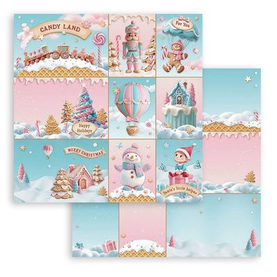 Stamperia - Romantic Series - Candy Christmas Collection - 12 x 12 Single Sheet - Cards - SBB1083
